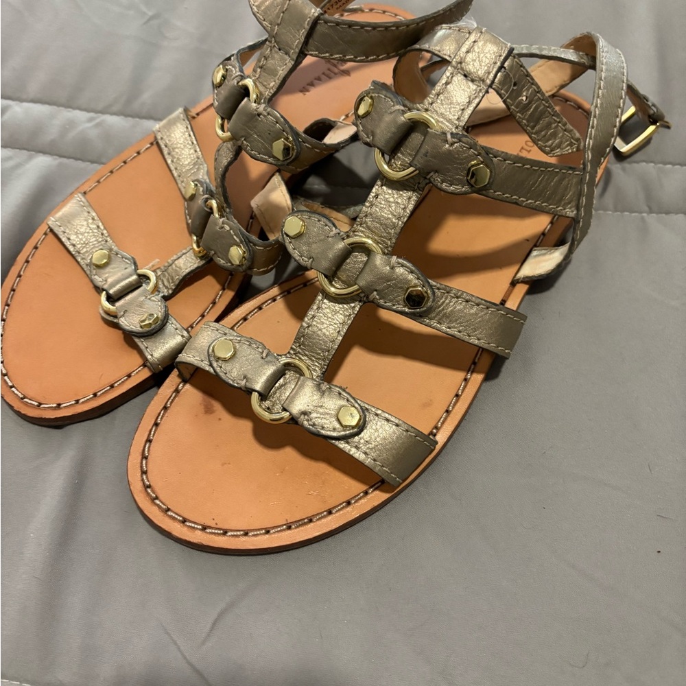 Cole Haan Metallic Gladiator Sandals with Gold Hardware NWOT